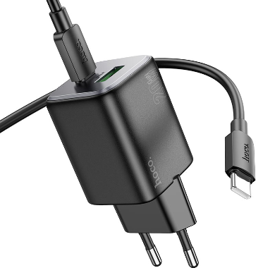 Hoco 2 Port Wall Charger Type C - Type C Cable Set PD20W + QC3.0