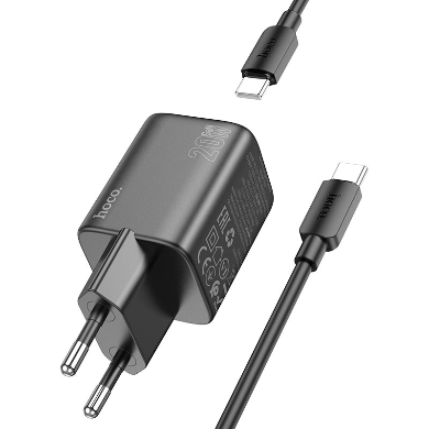 Hoco 2 Port Wall Charger Type C - Type C Cable Set PD20W + QC3.0